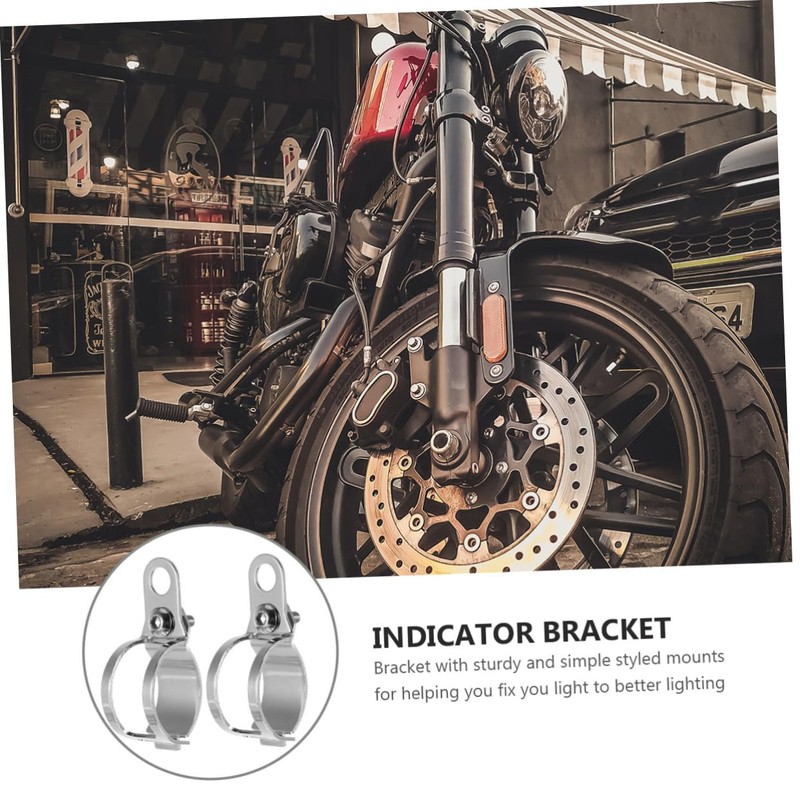 Ciieeo 2 Pcs Turn Signal Bracket for Motorcycle Forks Durable
