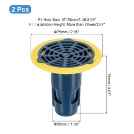 uxcell Shower Floor Drain Backflow Preventer, Valve Sewer Anti-Odor Core Insert Drain Plug Hair Catcher for Kitchen Bathroom Balcony, Blue 2Pcs