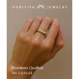 Waterproof Gold Ring for Women Made of 18k Stainless Steel - Adjustable Size & Tarnish-Resistant, Never Fade, Skin Friendly and Hypoallergenic, Jewellery Gift for Women with Gift Box Included, Gold