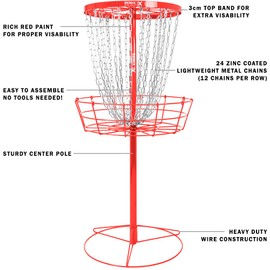 Remix Deluxe Practice Basket for Disc Golf - Red