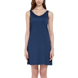 MANCYFIT Vestido sin mangas para mujer con tirantes anchos, marino, XL