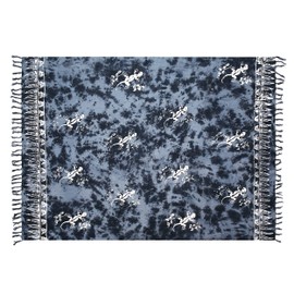 SAIVONA Pareo Sarong Strandtuch Damen - Wickelrock Strand - Handtuch Blickdicht als Wickeltuch oder Handtuchkleid und Wickelkleid Damen - Handarbeit aus Fair Trade Herstellung Batik Grau Gecko
