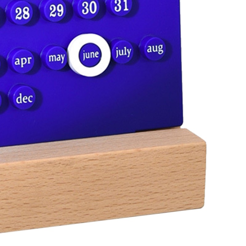 Wooden Kids Calendar DIY Hand Operated Develop Planning Skills Perpetual