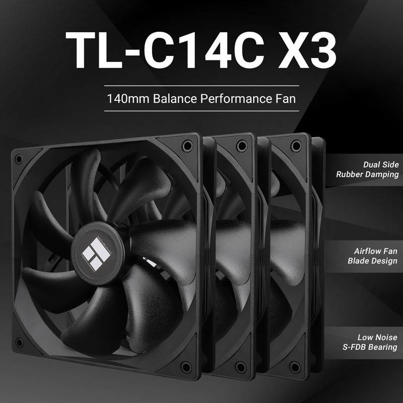 Thermalright TL-C14C X3 CPU Fan,with 4-PWM Control, Low Noise PC