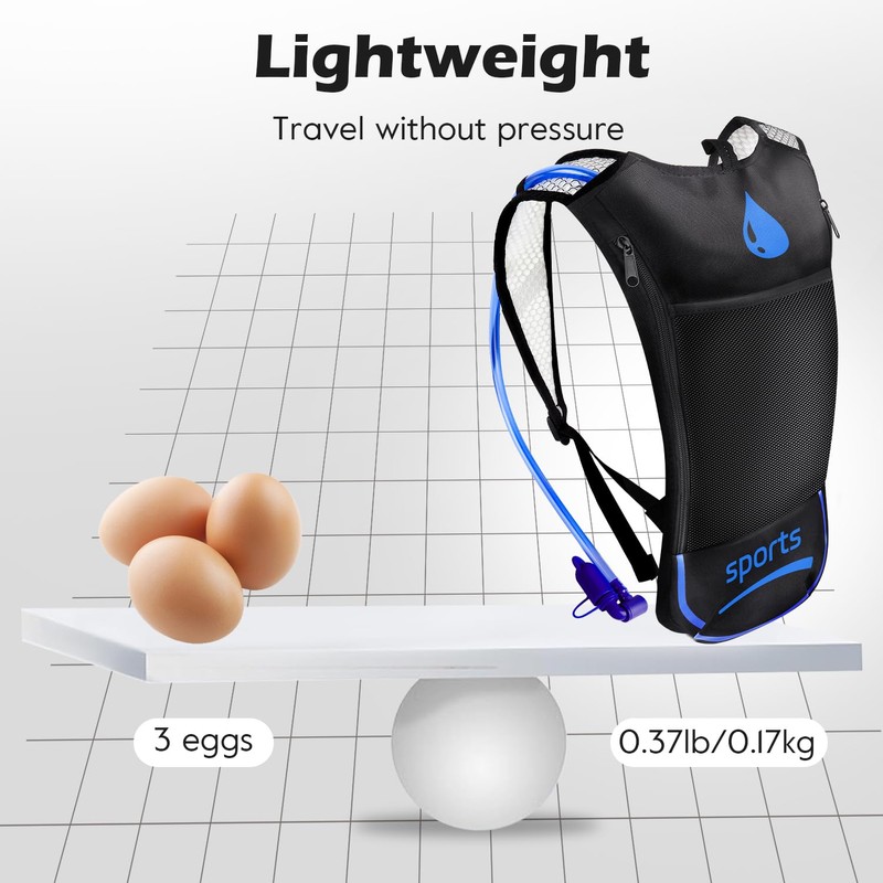 2 Pack Hydration Backpack Pack with 2L Hydration Bladder, TNYSPORT