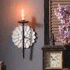 SOFE Farmhouse White Candle Wall Sconce Floral Sculpture, Elegant Wall