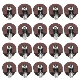 20 Pieces Thread Cam Lock Shelf Support Pin Cam Lock Cabinet Shelf Support Holder Bracket Studs Pins for Furniture Kitchen Cabinet, Dark-Brown