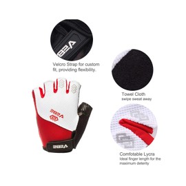 VEBE Cycling Gloves Mountain Bike Gloves for Men & Women - Breathable Shock Absorbing Fingerless Bicycle Gloves with 5MM Pad