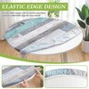 FIVZHH Farmhouse Round Fitted Table Cover with Elastic Waterproof Vinyl