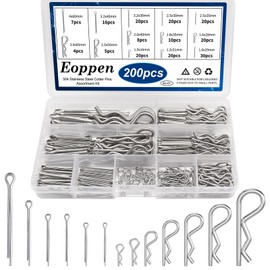 Eoppen Eoppen Cotter Pin Assortment Kit 304 Stainless Steel 13 Sizes Hardware Pins & Hairpin R Clips for Hitch Pin Lock Systems