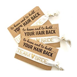 To Have & To Hold Your Hair Back Favors | Team Bride | Bachelorette Hair Tie Favors (White)