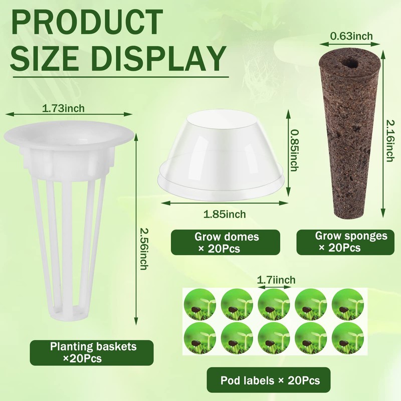 Garden Pods,DECYOOL 80pcs Hydroponic Pods Kit,Grow Anything Kit with 20