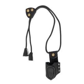 YINETTECH Archery Thumb Ring PU Leather Thumb Protection Ring with Rope Length 30 cm for Beginners Archery Archery Competition Training Black