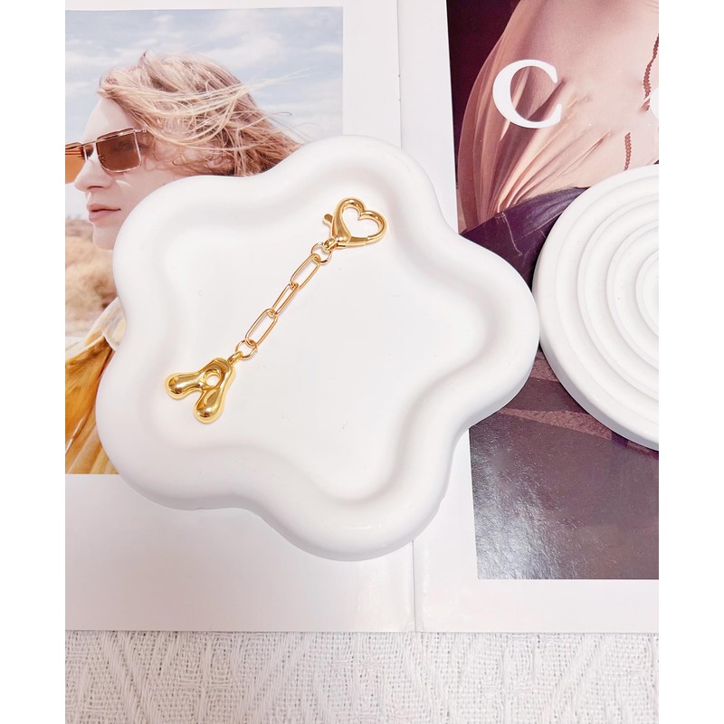 LAEKOU Initial Bag Charms Keychain, Letter Key Chain Charm Accessories