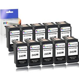 KCMYTONER 245XL 245 XL Remanufactured Ink Cartridge Replacement for Canon PG-245XL Compatible with TR4520 MX490 MX492 MG3022 TS3122 TS3320 TS3322 MG2522 Printer(10 Black)