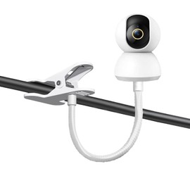 Universal Baby Monitor Holder-Flexible Gooseneck Arm Baby Monitor Clip Mount Stand with 1/4 Screw,No Drilling Required,Compatible with Arlo,Motorola,Vtech & Other Cameras(Clip On 0.3m)