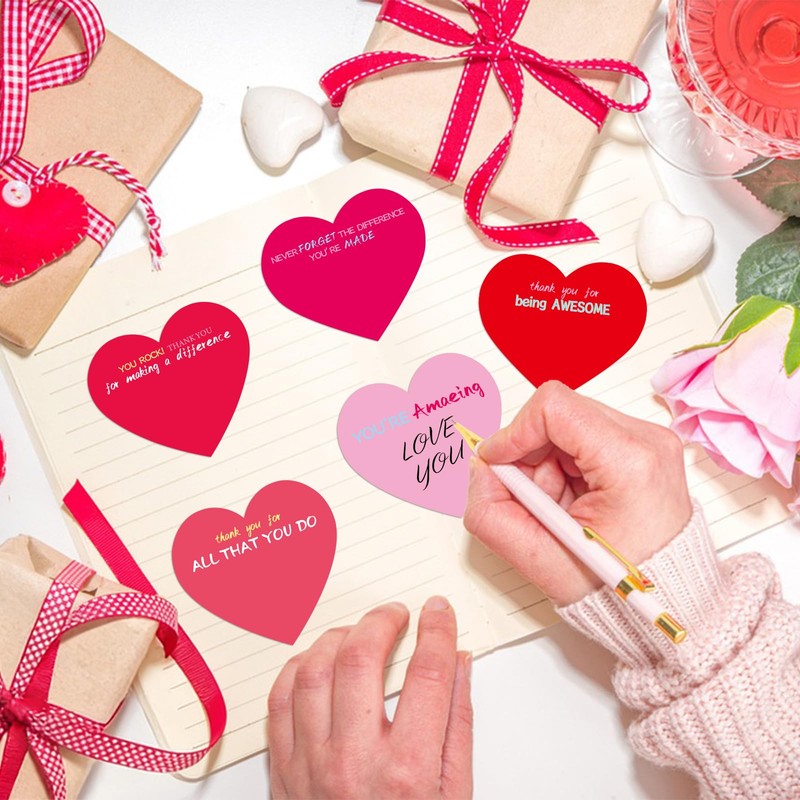 DERAYEE 24PCS Valentines Sticky Notes, 3 x 3 Inches Heart