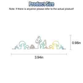 UHANBUT Mushroom Car Rearview Mirror Sticker Decal, Cute Waterproof Vinyl Reflective Decal Accessories for Women, Funny Vehicle Mirror Decoration Sticker for Laptop Motorcycle Truck (Silver)