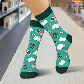 VICRAZY Do Not Disturb Im Reading Socks - Funny Gifts for Reading Book Lovers, Nerd Socks, Reading, One Size