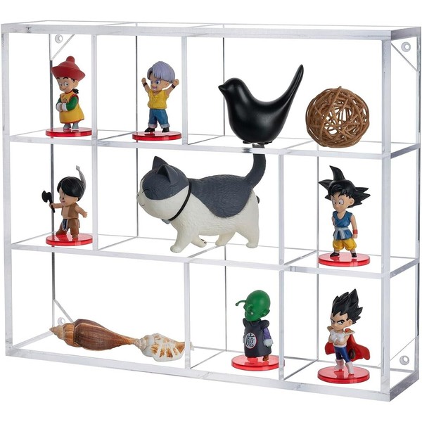 Mygift Wall Mountable Clear Acrylic Shadow Box, Floating Shelf for