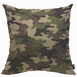 Mugod Camouflage Pattern Military Backgound Cushion Cover Throw Pillow Covers Pillow Case for Men Women Decorative Home Sofa Chair Couch 45x45cm/18x18 Inch