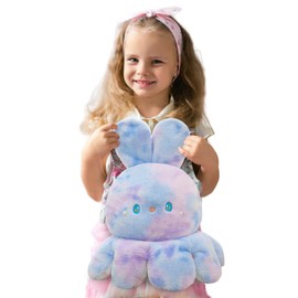 castee Octopus Rabbit Reversible Stuffed Animal Plushie - Kids Cute and Soft Plush Pillow Toy - Toddlers & Children’s Ideal Gift - Cozy Embraceable Companion (Purple-Green,19 inch)