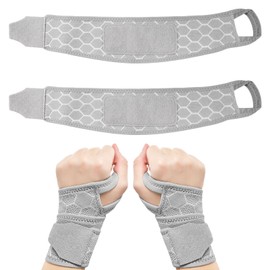Women Kids Wrist Support, 1pair Mesh Wrist Supports, Childrens Wrists Support, Adjustable Carpal Tunnel Wrists Splint/ Brace, Right Left Wrist Splints for Fitness and Carpal Tunnel Arthritis (Gray)