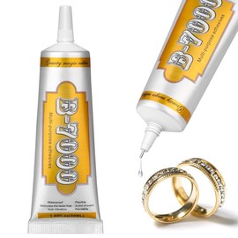 B7000 Fabric Glue with Precision Tips, Upgrade Industrial Strength Adhesive B-7000 Glue Clear for  Crafts DIY, Metal, Stone, Rhinestone  Gel, Glass, Fabric, Cell Phone Repair (50 ML) - Color: 2 x15ML/ 0.5fl oz