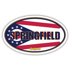 3 Pack 2x3 inches | Springfield City Ohio State Flag | OH Flag Clark County Oval State Colors Construction Toolbox, Hardhat, Lunchbox, Helmet, Mechanic, Luggage