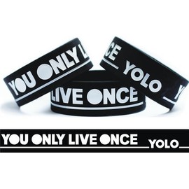 SayitBands Black YOLO You Only Live Once Wristband