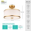 Edwarmlux 3-Light Semi Flush Mount Ceiling Light Fixture, 12.6" Gold