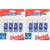 Pentel Hi-Polymer Block Eraser Small White, Pack of 8 (ZEH05BP4)