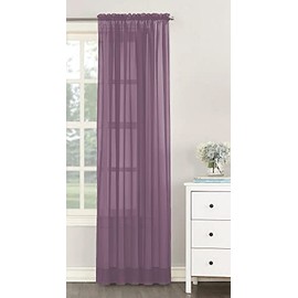 Single Plain Voile Net Curtain Sheer Panels Slot Top Heading (Orchid, 140cm (55") Wide x 205cm (81") Drop)