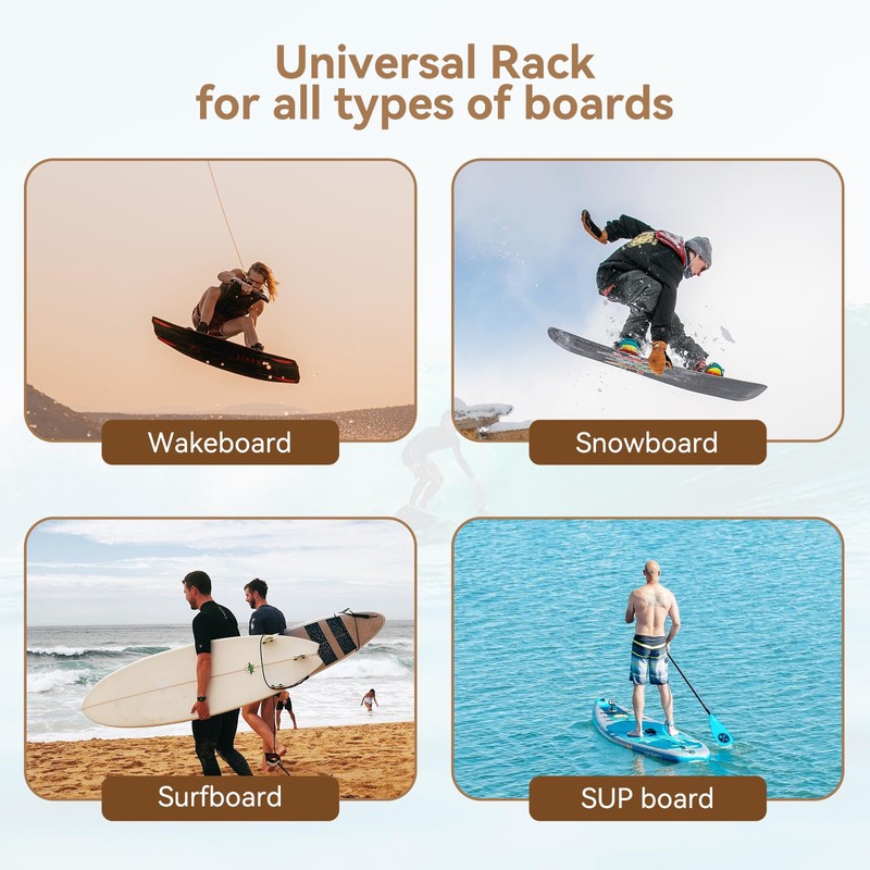 Wooden Surfboard Wall Rack for Long and Short Boards |