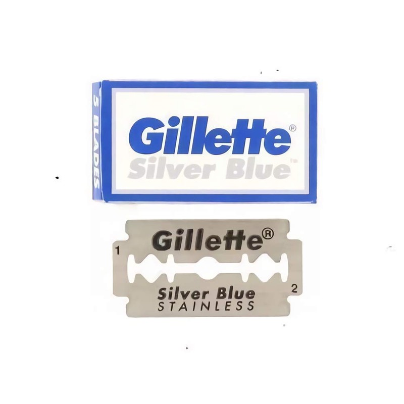 50 Silver Blue Double Edge Razor Stainless Blades Made in