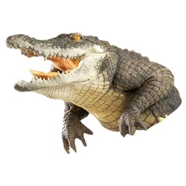 Angoily Ocean Decor Pond Floating Alligator Head Crocodile Garden Sculpture Fake Crocodile Head Float Simulation Realistic Resin Animals Statues for Pond Spitter Pool Pond Animals