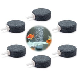THJOPOKEEL Piedras Difusoras de Aire Redondas de 1,6 Pulgadas para Acuarios y Sistemas Hidropónicos, Alta Eficiencia en Oxigenación para Agua Dulce y Salada (6)
