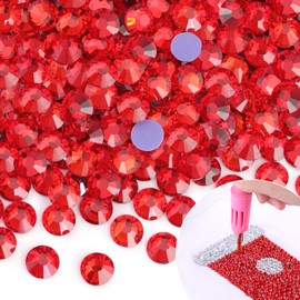 600Pcs Hotfix Rhinestones for Clothing, Light Siam SS30 Iron On Flatback Glass Gems, Bedazzler Crystals Rhinestones for Crafting Clothes Hats Shoes Fabric Bedazzling Decor Nail Art