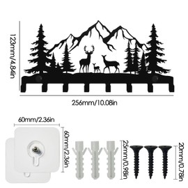 Keys Hooks for Wall, Metal Deers Hooks, Christmas Decor Deer Wall Metal Decor, Mountain Forest Wall Mount Hanger Rack for Entryway Front Door Kitchen Hallway Garage Mudroom Office (Deer)