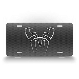 Silver Spider Design License Plate Peter Parker Novelty Auto Tag
