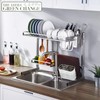 Kitchen Utensils Chopsticks Holder Drying Rack Basket with Hooks 2