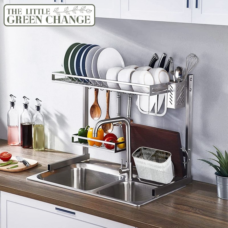 Kitchen Utensils Chopsticks Holder Drying Rack Basket with Hooks 2