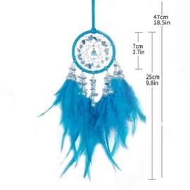 Car Dream Catcher for Rearview Mirror Accessories, Car Mirror Hanging Accessorie, Car Charms Ornament Lucky Ornament Pendant Car Interior Accessorie (Blue)