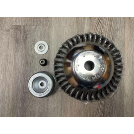 INGQI 8 inch Steel Wire Wheel Brush Cutter Weed Eater Trimmer Head with Adapter Kit,