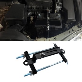 PACLVIO Adjustable Battery Hold Down, Battery Holder, Universal Battery Crossbar with J Bolt Battery Hold Down Bracket, Automotive Accessories Battery Tie Down Kit Fit for SUVs Cars Trucks (Medium)