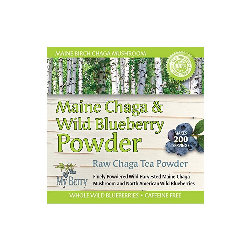 Maine Chaga & Wild Blueberry Tea Powder - Herbal Superfood