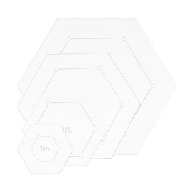 sourcing map Hexagon Quilting Template Set, 1 Inch 2 Inch 3 Inch 4 Inch Acrylic Template for Quilting with Reserved Seam Margin, Clear Templates for DIY Quilting Sewing Crafts