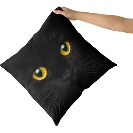 ZFENGYYUAN Black Cat Cushion Cover Decorative Cotton Throw Pillow Case Couch Sofa Living Room Indoor Outdoor Home Decor 45x45cm