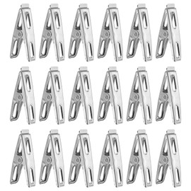 HARFINGTON 60 Pcs Stainless Steel Clothespins 1.8 Inch Pool Cover Clips Beach Chair Clips Clothes Pins Wind Guard for Hanging Clothes Blanket