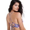 Salt + Cove Women's Juniors' Floral Tie-Back Bikini Top (Purple